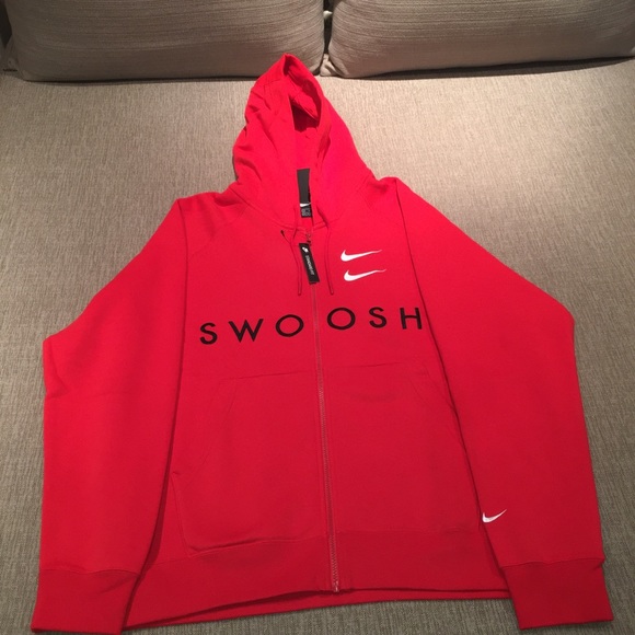 nike swoosh pullover hoodie red